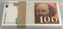 France / Frankreich: Bundle With 100 Pcs. 100 Francs 1998, P.158 With Original Bank Wrap In UNC Cond - Other & Unclassified