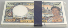 French Pacific Territories / Franz. Geb. Im Pazifik: Rare Original Bundle Of 100 Banknotes 500 Franc - Frans Pacific Gebieden (1992-...)