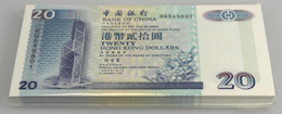 Hong Kong: Full Bundle Of 100 Pcs 20 Dollars 1999 P. 201c In UNC. (100 Pcs) - Hong Kong