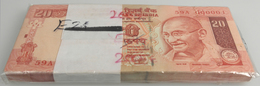 India / Indien: Original Bundle Of 100 Pcs 20 Rupees 2007 P. 96 Starting With Serial #59A000001, All - India