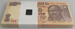 India / Indien: Original Consecutive Bundle Of 100 Pcs 10 Rupees 2013 P. 102 Starting With Serial #5 - India