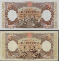 Italy / Italien: Set Of 2 Notes 10.000 Lire 1951 And 1962 P. 89b, 89d, One In Condition F And One In - Autres & Non Classés