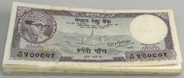 Nepal: Bundle With 100 Pcs. 5 Rupees ND(1961-65), P.13 In About VF Condition. (100 Pcs.) - Népal