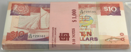 Singapore / Singapur: Bundle Of 100 Pcs. 10 Dollars ND(1988), P.20 In UNC (100 Pcs.) - Singapour