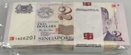 Singapore / Singapur: Origial Bundle Of 100 Pcs 2 Dollars 2000 With Red Prefix. (100 Pcs) - Singapore