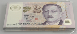 Singapore / Singapur: Origial Bundle Of 100 Pcs 2 Dollars Polymer P. 46. (100 Pcs) - Singapour