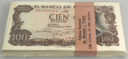 Spain / Spanien: Bundle With 100 Pcs. 100 Pesetas 1970, P.52 With Original Bank Wrap In UNC Conditio - Other & Unclassified