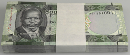 Sudan: Bundle With 100 Pcs. 1 Pound ND(2011) South Sudan, P.5A With Running Serial Numbers In UNC Co - Soedan