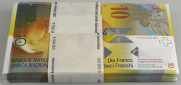 Switzerland / Schweiz: Bundle With 100 Pcs. 10 Franken (20)06, P.67b With Running Serial Numbers In - Zwitserland