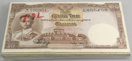 Thailand: Bundle Of 100 Banknotes 10 Baht ND P. 76 In Condition: AUNC To UNC. (100 Pcs) - Thaïlande