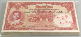 Thailand: Rare Bundle Of 100 Banknotes 100 Baht ND P. 78, All In Condition: UNC. (100 Pcs) - Tailandia