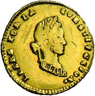 Bolivien: Republik: 1/2 Escudo 1852 FP, Friedberg 36, KM#113, Gold, Kratzer, Sehr Schön. - Bolivia