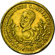 Bolivien: Goldmedaille Zu 1 Escudo, 1854, Unsigniert, Auf Den Präsidenten Manuel Ysidoro Belzu, Gewi - Bolivie