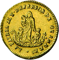 Bolivien: Goldmedaille Zu 1/2 Escudo, 1854, Unsigniert, Auf Den Präsidenten Manuel Ysidoro Belzu, Ge - Bolivie