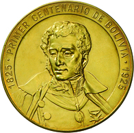 Bolivien: Goldmedaille 1925, Auf Die 100-Jahrfeier Der Republik, Av: Brustbild Antonio José De Sucre - Bolivie