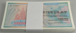 Ukraina / Ukraine: Bundle With 100 Pcs. 2 Million Karbovantsiv Compensation Vertificate 1992, P.91B - Ucraina