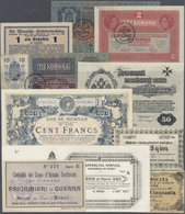 Alle Welt: Collectors Book With 78 Banknotes, Comprising For Example 5 Pfennig, 1, 2 And 5 Kopeken C - Autres & Non Classés