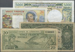 Alle Welt: Set With 18 Banknotes Australia And French Pacific Comprising 2 X 500, 1000 And 5000 Fran - Other & Unclassified