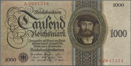 Deutschland - Deutsches Reich Bis 1945: Set Mit 2 Noten, Darunter 1000 Reichsmark 1924 Ro.172 In Nor - Other & Unclassified