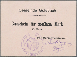 Deutschland - Notgeld - Elsass-Lothringen: Goldbach, Oberelsass, Bürgermeisteramt, 10 Mark, O. D., E - Autres & Non Classés