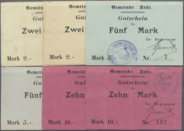 Deutschland - Notgeld - Elsass-Lothringen: Krüt, Oberelsass, Gemeinde, 2 X 2 (versch. Franz. Stempel - Other & Unclassified