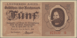 Deutschland - Alliierte Miltärbehörde + Ausgaben 1945-1948: Aalen, Landkreis, 5, 2 X 10, 2 X 20 RM, - Andere & Zonder Classificatie