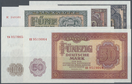 Deutschland - DDR: Banknotensatz 1955 Von 5 Bis 100 Mark, Dabei Der 100-er Als Ersatznote "YA", Ro.3 - Autres & Non Classés