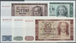 Deutschland - DDR: Banknotensatz 1964 Von 5 Bis 100 Mark, Dabei Die 20, 50 Und 100 Mark Als Ersatzno - Autres & Non Classés