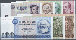 Deutschland - DDR: Banknotensatz 1971/75 Mit Den Beiden Nicht Mehr Verausgabten Noten Zu 200 Und 500 - Autres & Non Classés
