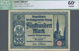 Deutschland - Nebengebiete Deutsches Reich: 500 Mark Stadtgemeinde Danzig 1922, Ro.793 In Kassenfris - Autres & Non Classés