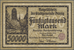 Deutschland - Nebengebiete Deutsches Reich: Danzig 50.000 Mark 1923, Ro.798, Senkrechter Und Waagere - Autres & Non Classés