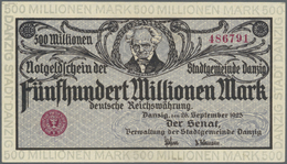 Deutschland - Nebengebiete Deutsches Reich: Danzig, 500 Mio. Mark, 26.9.1923, P. 28a, Randdruck Grau - Other & Unclassified