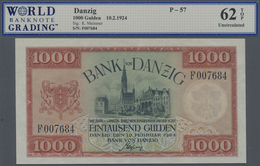 Deutschland - Nebengebiete Deutsches Reich: Danzig 1000 Gulden 10.02.1924, Ro.837, Winzige Bestoßene - Andere & Zonder Classificatie