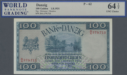 Deutschland - Nebengebiete Deutsches Reich: Danzig 100 Gulden 01.08.1931, Ro.841 In Kassenfrischer E - Andere & Zonder Classificatie