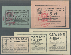 Deutschland - Nebengebiete Deutsches Reich: Thorn, Stadt, 1, 5 Zloty, 5.9.1939; 50 Groschen, 1, 5 Zl - Altri & Non Classificati