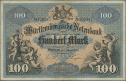 Deutschland - Länderscheine: Württemberg, Württembergische Notenbank, 100 Mark, 1.1.1902, 9 Scheine - Andere & Zonder Classificatie