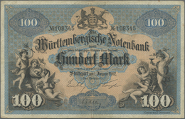 Deutschland - Länderscheine: Württemberg, Württembergische Notenbank, 100 Mark, 1.1.1902, 9 Scheine - Other & Unclassified