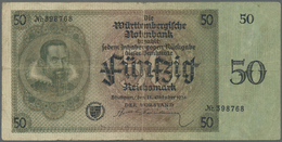 Deutschland - Länderscheine: Württemberg, Württembergische Notenbank, 50 Reichsmark, 11.10.1924, Stä - Andere & Zonder Classificatie