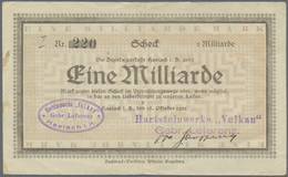 Deutschland - Notgeld - Baden: Haslach, Hartsteinwerke "Vulkan", 1 Mrd. Mark, 18.10.1923, Gedruckter - [11] Emissioni Locali