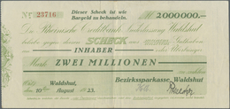 Deutschland - Notgeld - Baden: Waldshut, Bezirkssparkasse, 2 Mio. Mark, 10.8.1923, Gedr. Scheck Auf - [11] Lokale Uitgaven