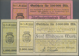 Deutschland - Notgeld - Bayern: Ellingen, Baugeschäft Konrad Schmidt, 500 Tsd., 1, 5 Mio. Mark, 31.8 - [11] Local Banknote Issues