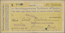 Deutschland - Notgeld - Bayern: Türkheim, Bezirkssparkasse, 100, 500 Tsd., 5, 20, 100, 200, 500 Mrd. - [11] Local Banknote Issues