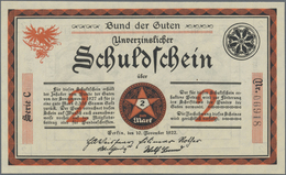 Deutschland - Notgeld - Berlin Und Brandenburg: Berlin, Bund Der Guten, 2 Mark, 10.11.1922, "Unverzi - [11] Local Banknote Issues