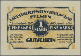 Deutschland - Notgeld - Bremen: Bremen, Laubfrosch-Weinstuben, 1 Mark, O. D., Druckfirma Normal, Erh - [11] Local Banknote Issues