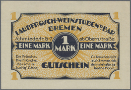 Deutschland - Notgeld - Bremen: Bremen, Laubfrosch-Weinstuben, 1 Mark, O. D., Erh. I- - [11] Local Banknote Issues