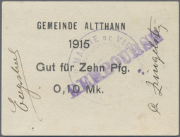 Deutschland - Notgeld - Elsass-Lothringen: Altthann, Oberelsass, Gemeinde, 0,10, 0,20 Mark, 1915, Mi - Andere & Zonder Classificatie