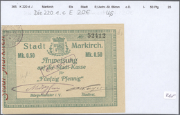 Deutschland - Notgeld - Elsass-Lothringen: Markirch, Oberelsass, Stadt, 50 Pf. (8), 1 (6), 2 (5), 5 - Other & Unclassified