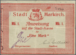 Deutschland - Notgeld - Elsass-Lothringen: Markirch, Oberelsass, Stadt, 1 Mark, O. D. (7.8.1914), Oh - Other & Unclassified