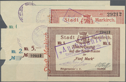 Deutschland - Notgeld - Elsass-Lothringen: Markirch, Oberelsass, Stadt, 0,50, 1, 2, 5 Mark, O. D. (7 - Other & Unclassified