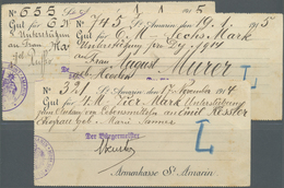 Deutschland - Notgeld - Elsass-Lothringen: St. Amarin, Oberelsass, Armenkasse, 4 Mark, 17.11.1914 (2 - Autres & Non Classés